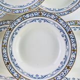 6 old creil and montereau hollow plates, Colbert service