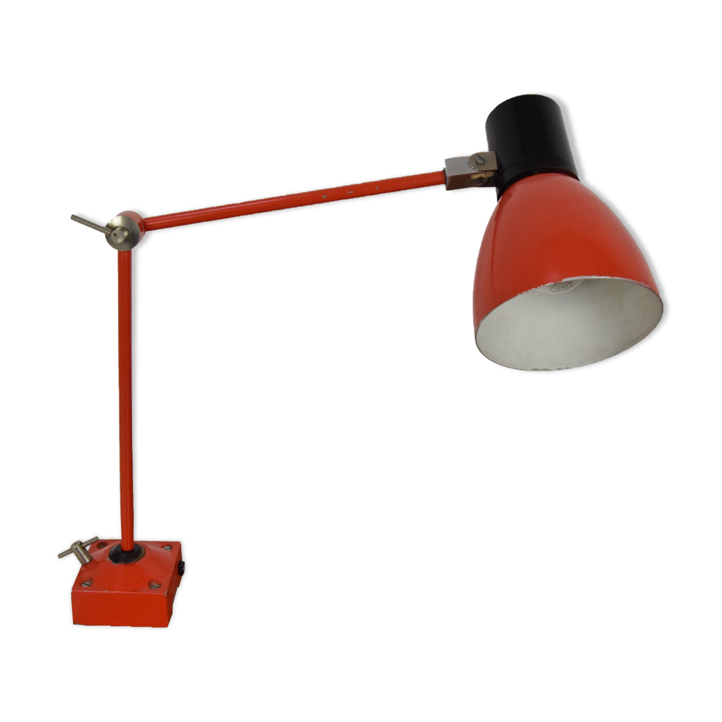 Adjustable industrial table lamp, czechoslovakia,1960's.
