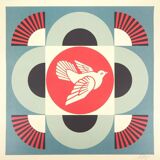 Shepard Fairey : Geometric Dove Blue, sérigraphie originale signée