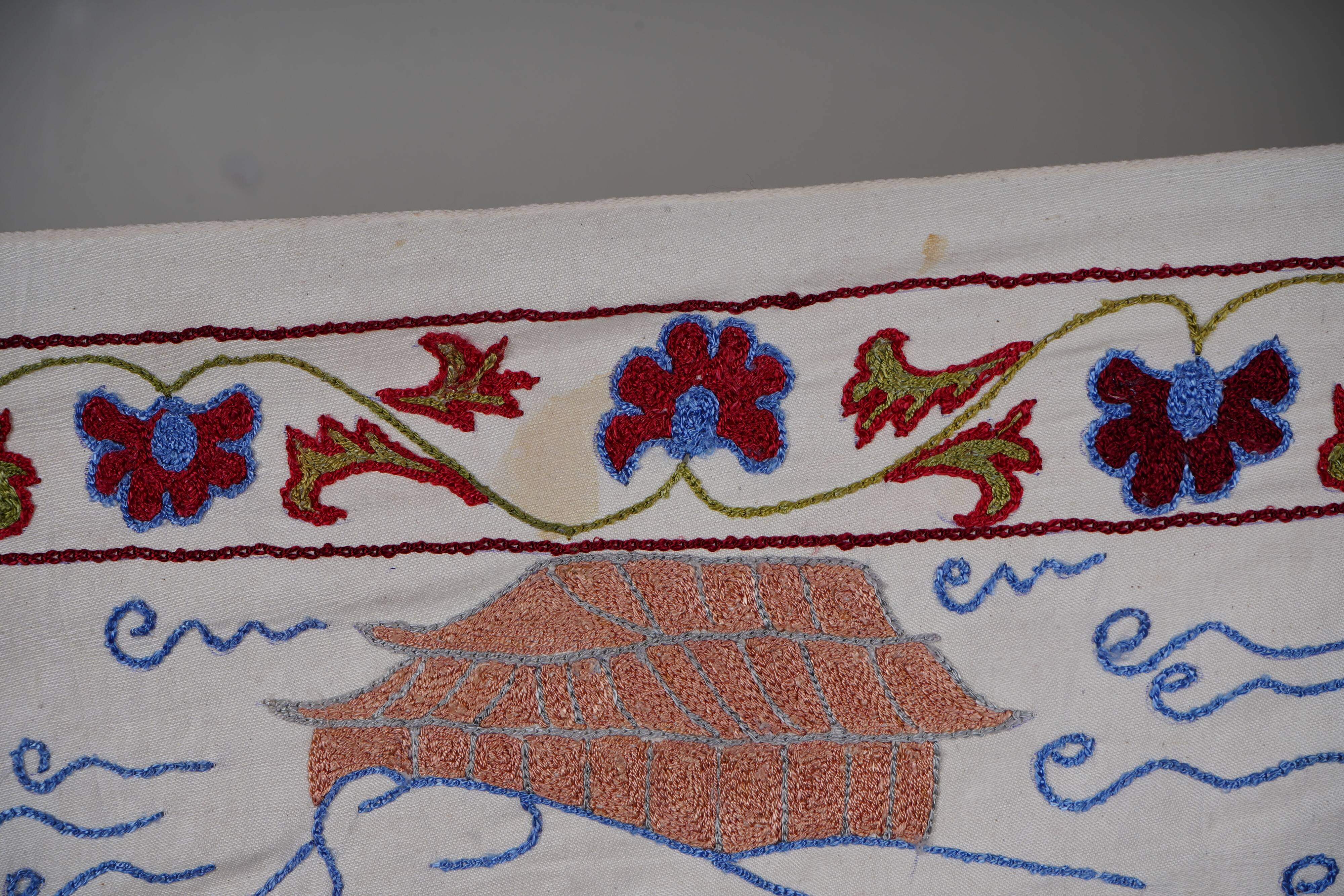 Hand-knotted rug, vintage Turkish rug 51x190 cm