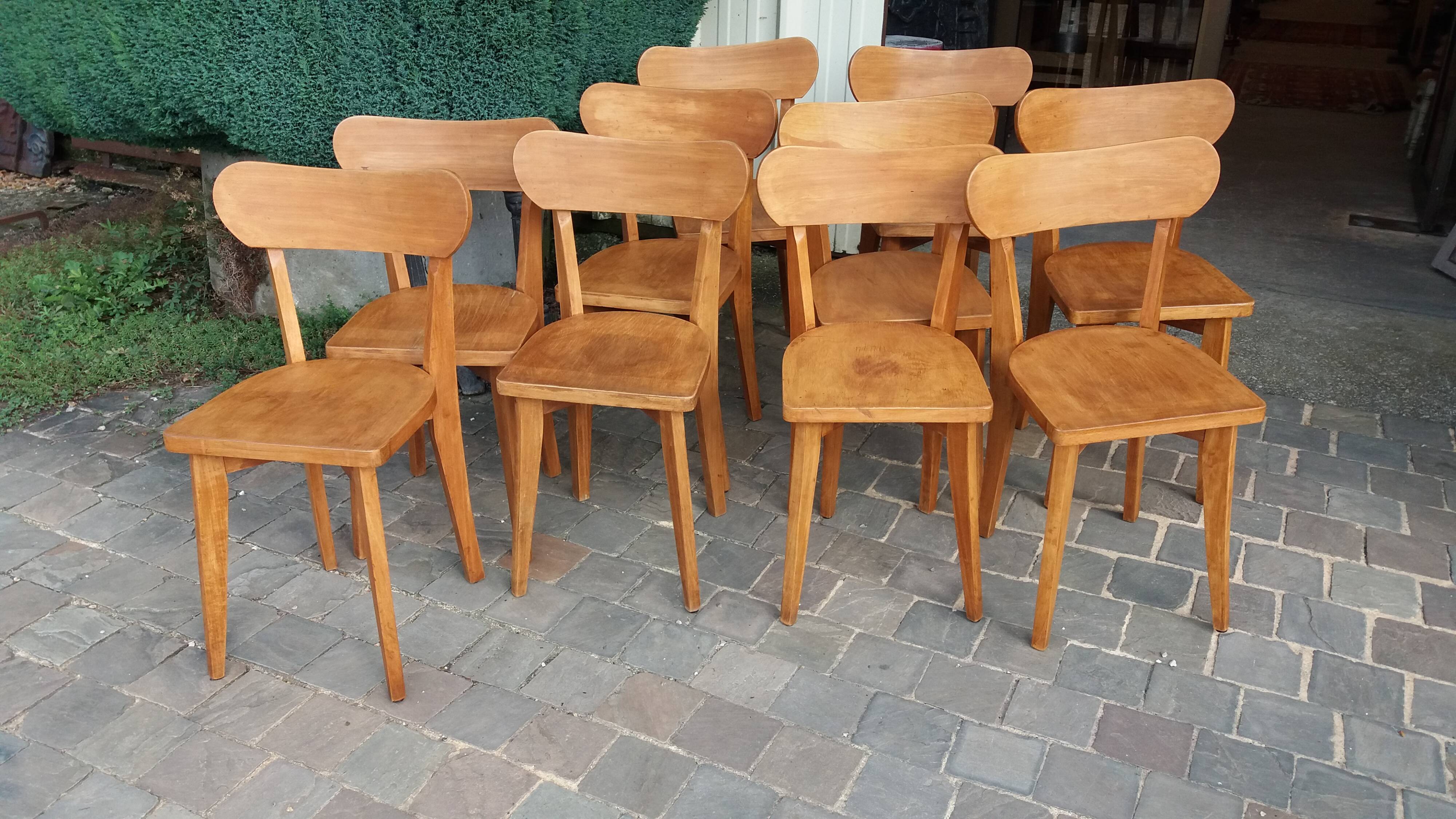 Set of 10 bistro chairs