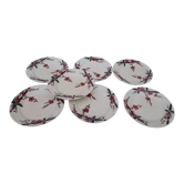 7 assiettes plates en  faïence Moulin des loups & Hamage modèle Bagatelle diam 23,5 cm