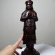 Asian statuette, popular art in carved monoxyle wood, vintage 1930-1960.