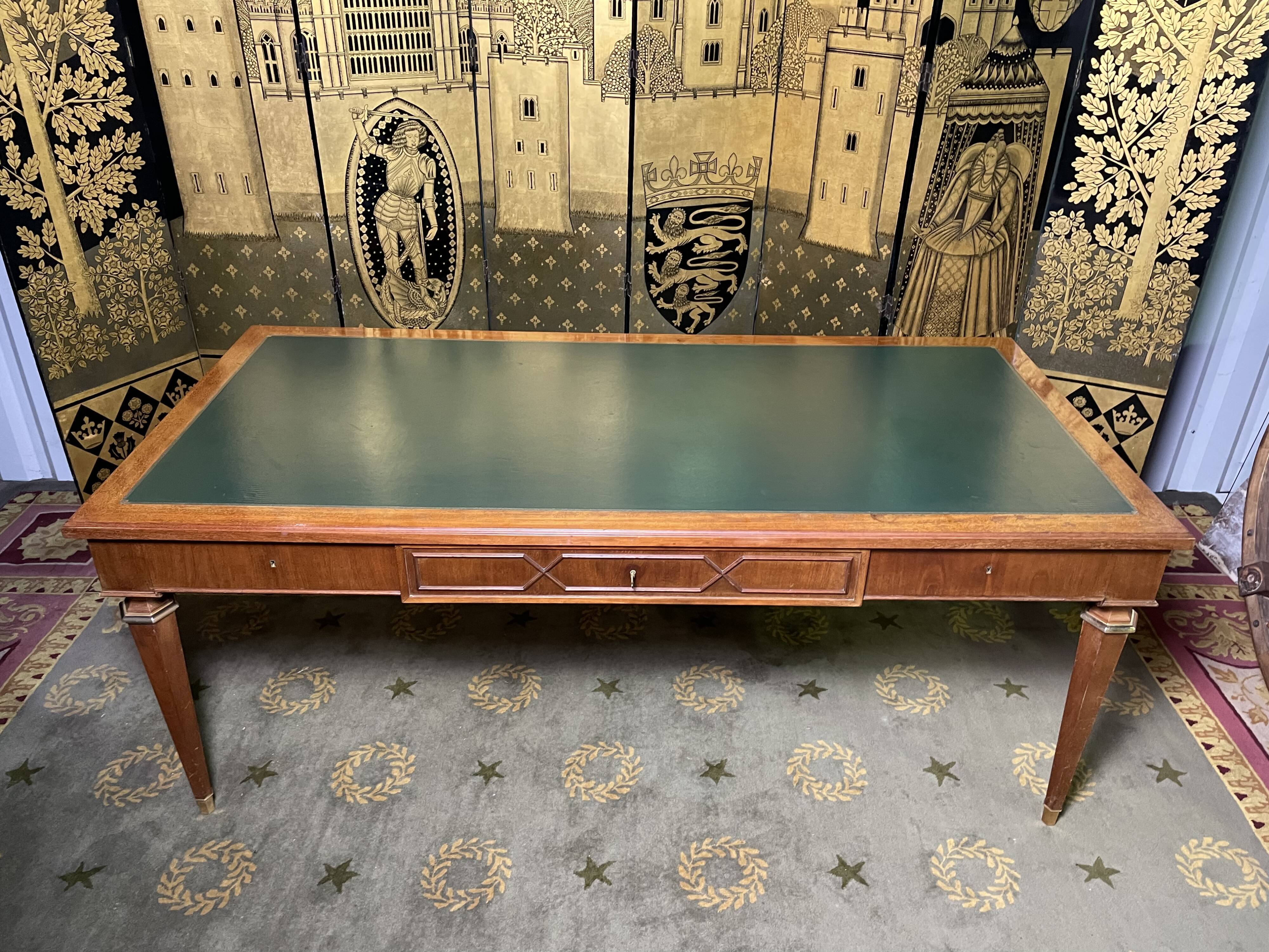 Louis XVI style flat desk in mahogany