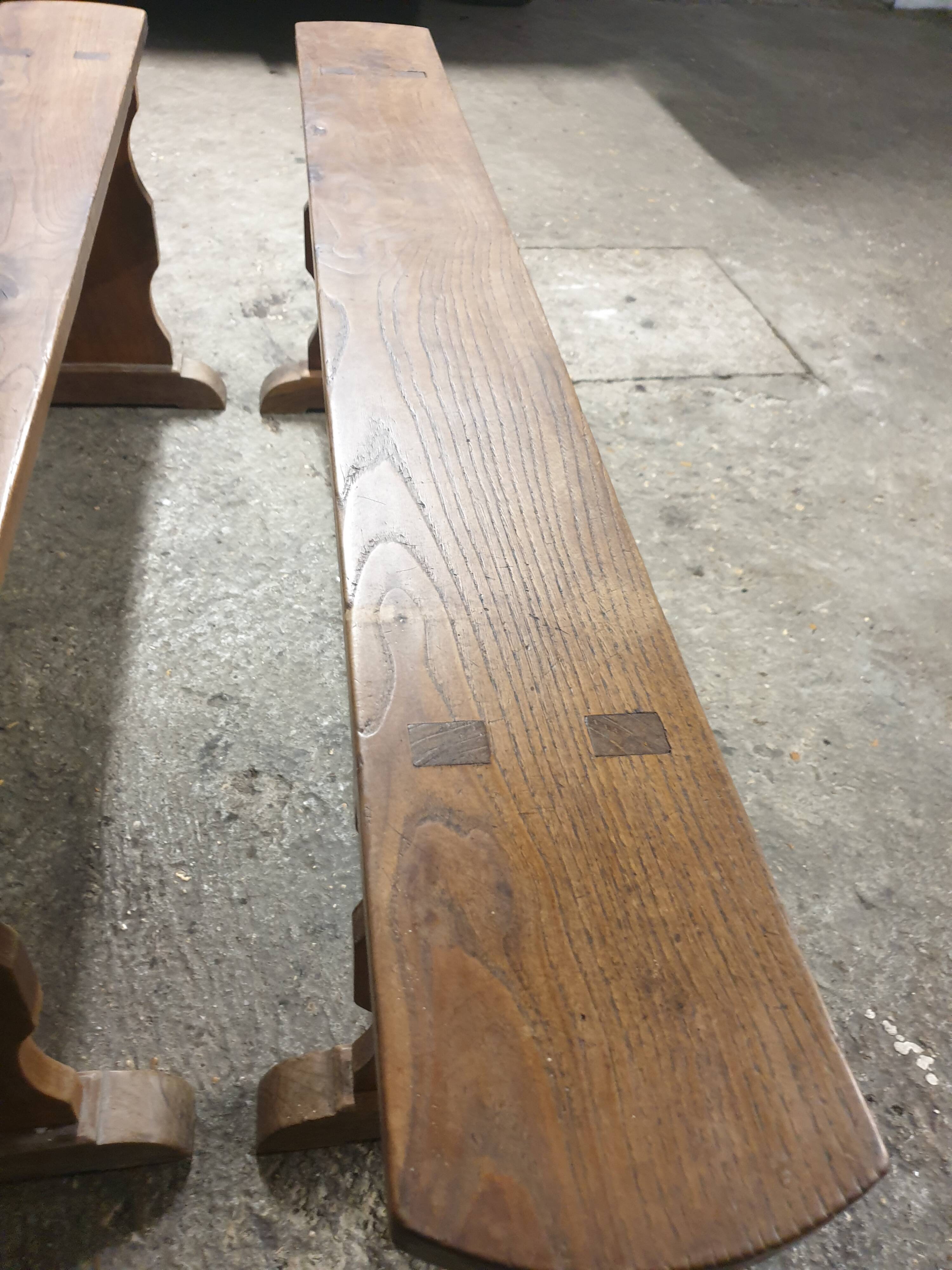 2 solid oak farm benches