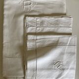 Set drap paire de taies en fil de lin de trousseau largeur 240cm RT