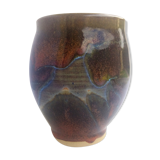 Vase en grès émaillé motifs abstraits
