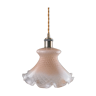Suspension lamp lampshade in vintage Clichy glass pink and white