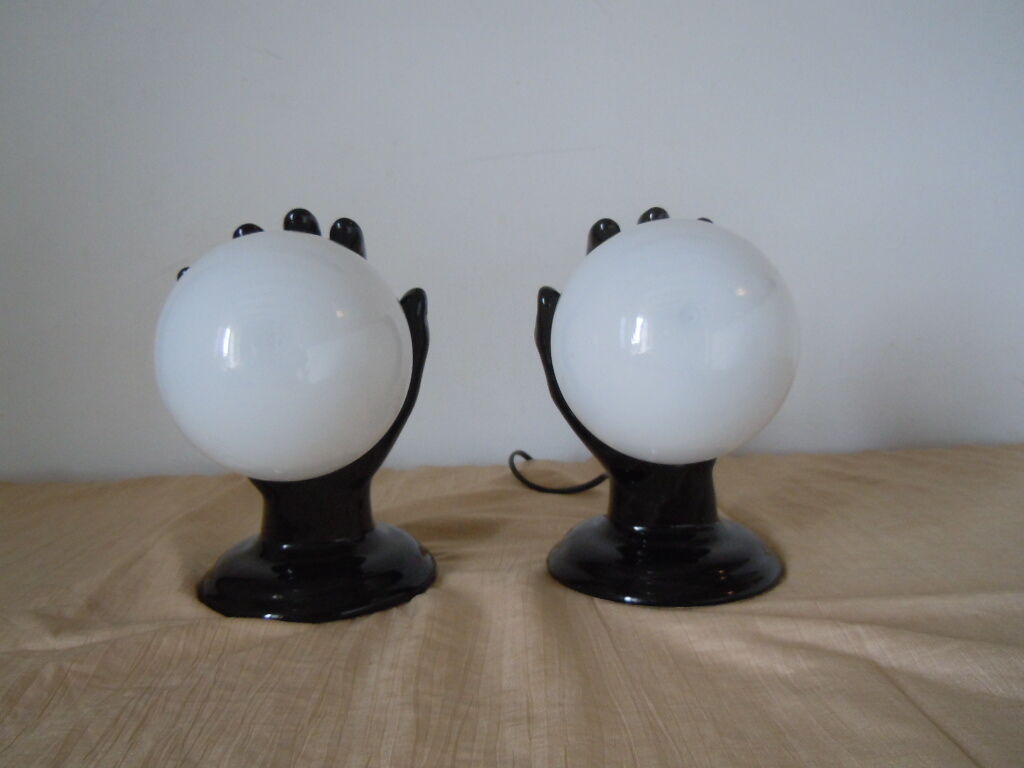 Pair of ceramic lamps or hand sconces