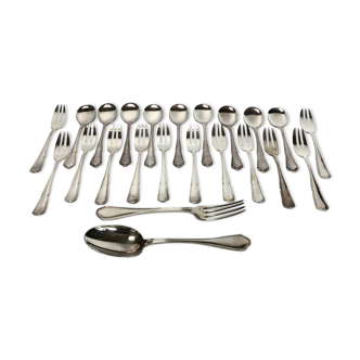 Silver metal lot 23 pieces covered ravinet d enfer spoon ice ercuis