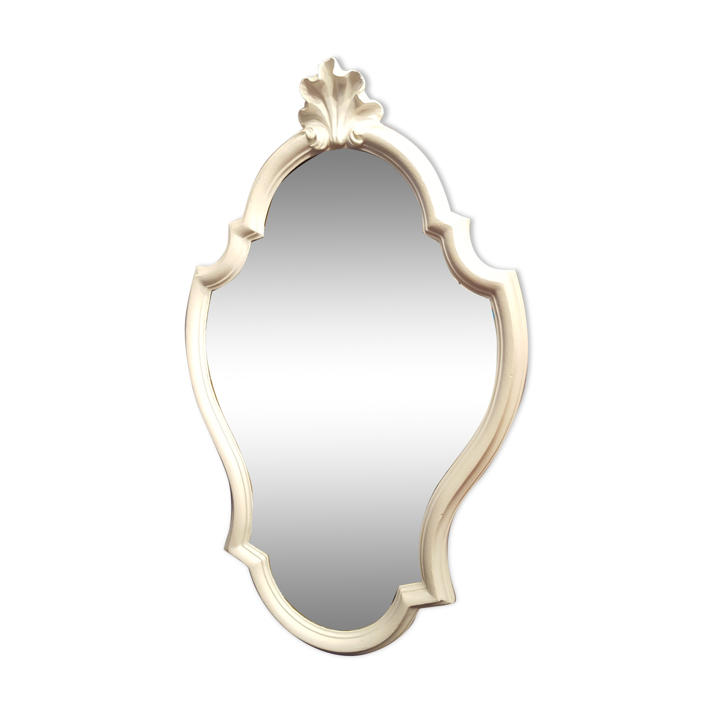Miroir style Louis XV patine gris clair 43x69cm
