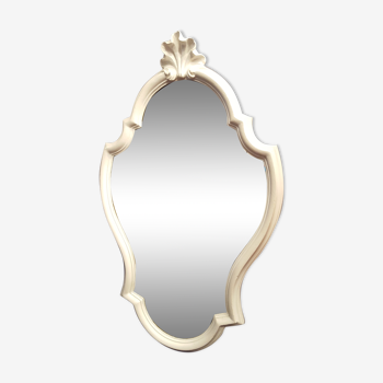 Miroir style Louis XV patine gris clair 43x69cm