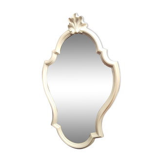 Mirror in the Louis XV style with a light grey patina 43x69cm