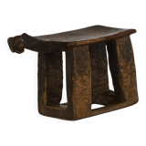 Lobi stool in carved wood from the early 20th century, Burkina Faso, Africa.