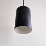 Set of 3 black cylinder pendant lamps, by Eila & John Meiling for Louis Poulsen, Denmark 1967