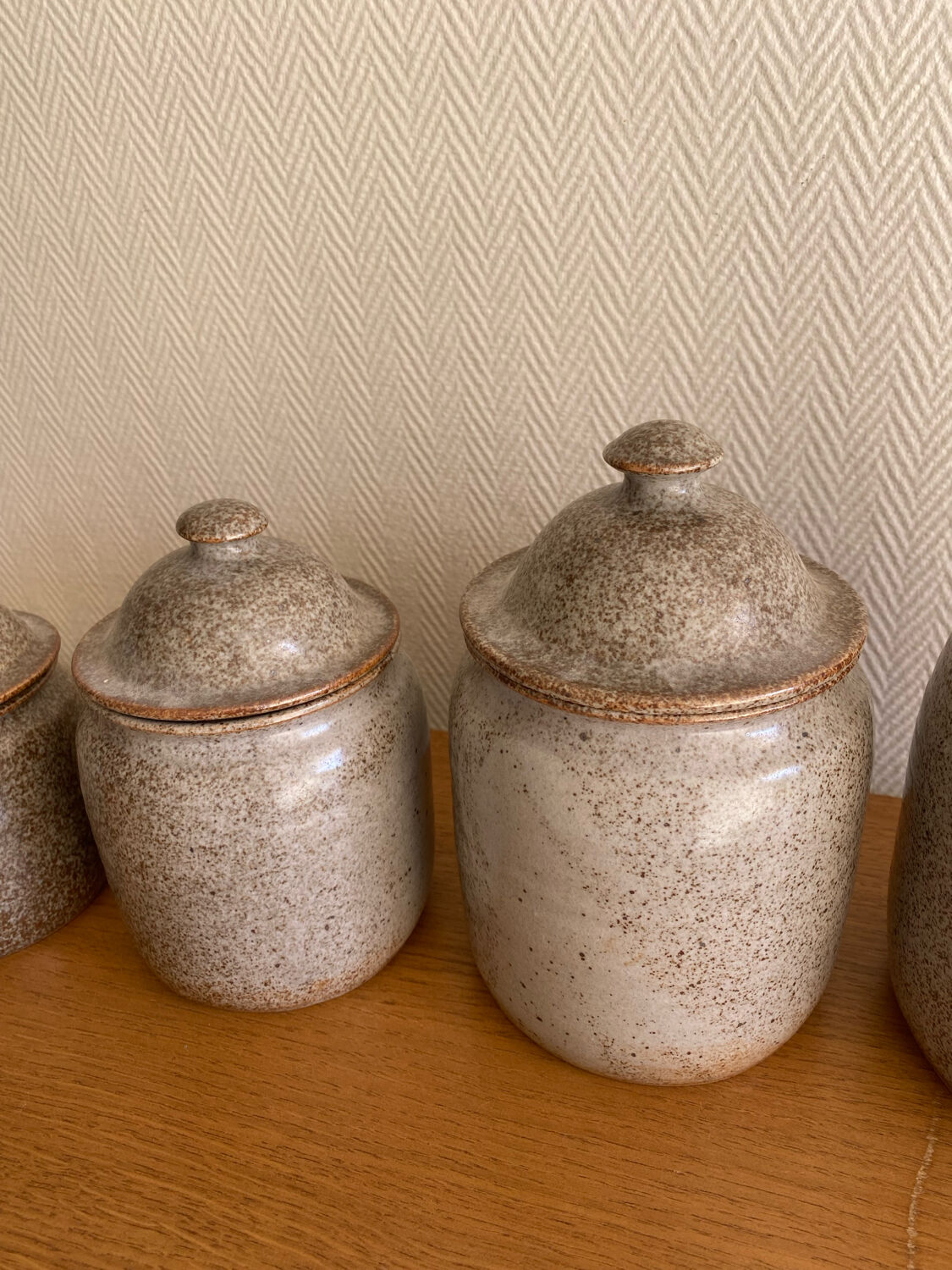 Stoneware kitchen pot signed CR