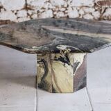 Octagonal coffee table in Cipollino Italian marble, 1980