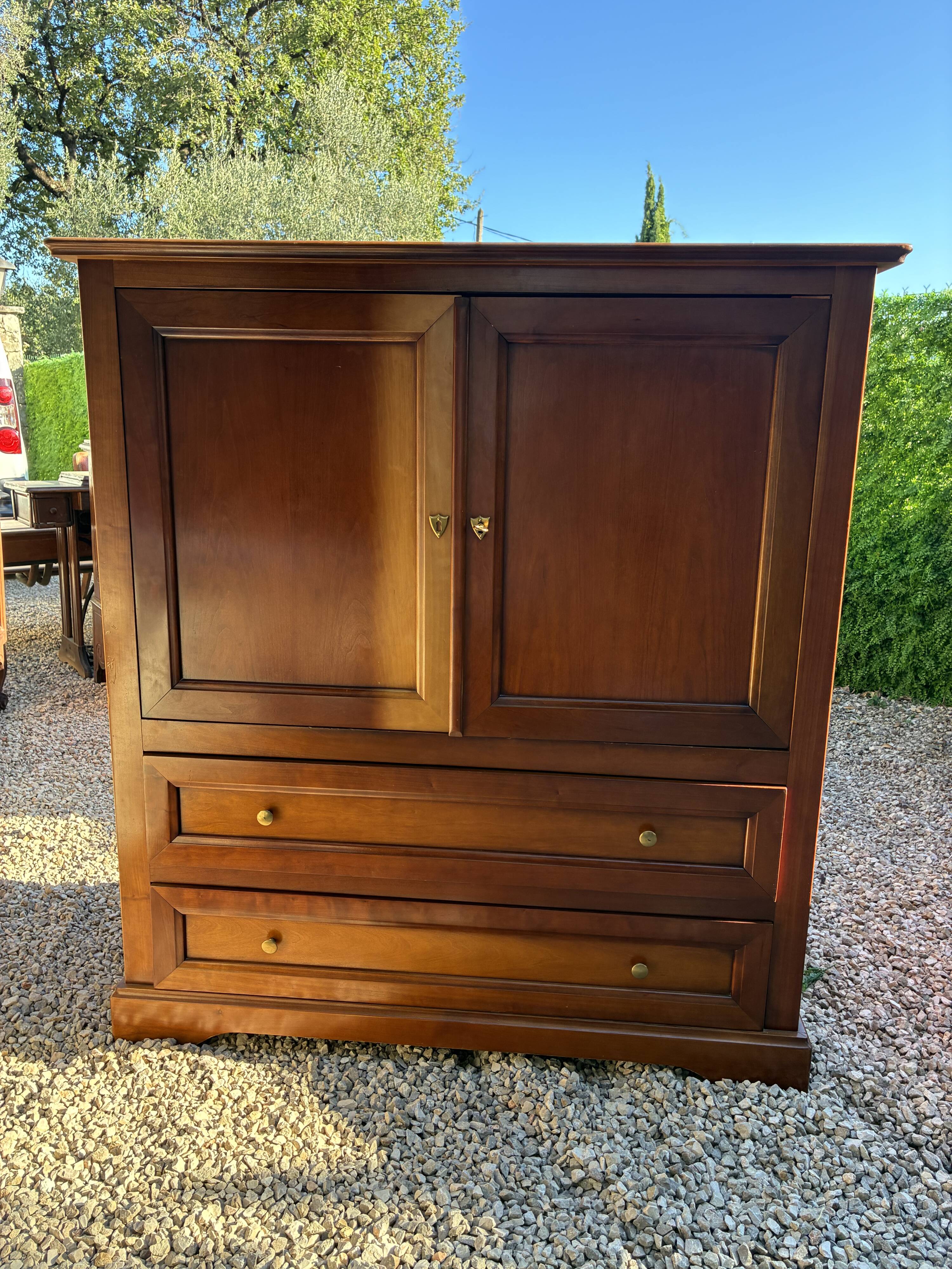 Wooden TV cabinet with drawers