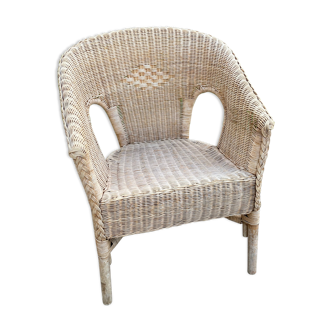 Fauteuil en rotin vintage