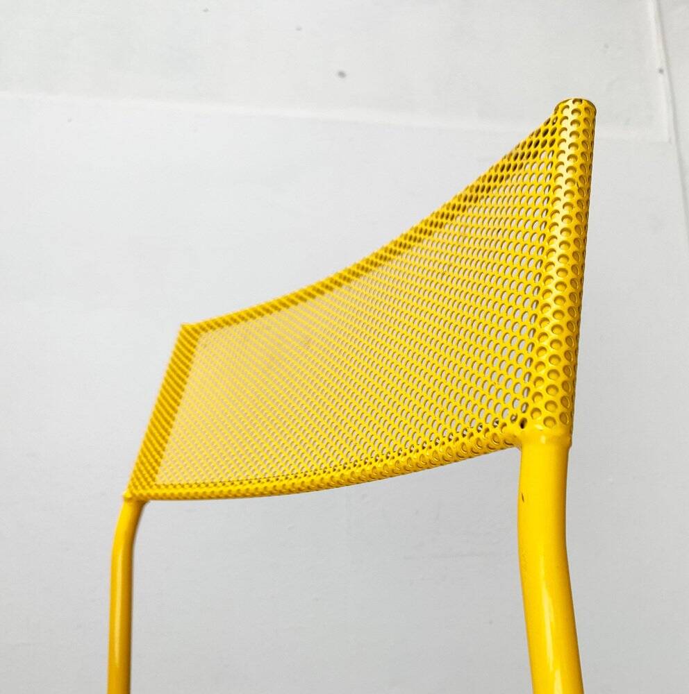 Italian perforated metal chair from the mid-century space age, 1960s.