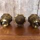 Set of 3 pine cones curtain rod golden bronze