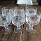 Lot de 6 verres à vin ballon buvant filigrané grappes de raisin