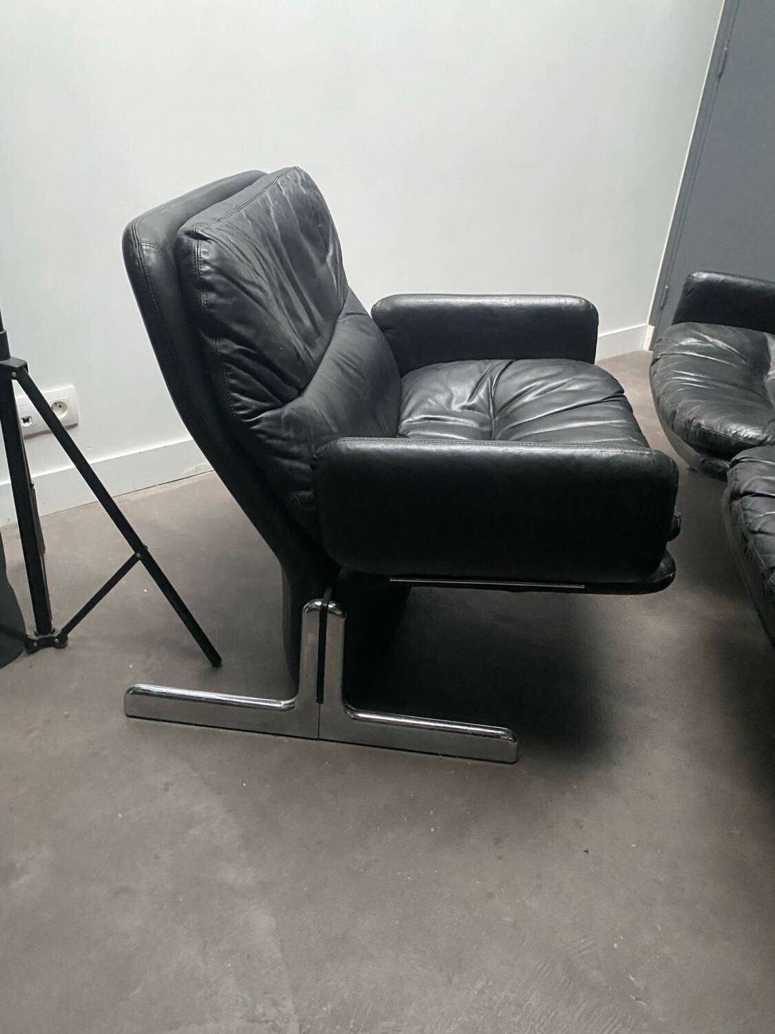 Armchair and sandwich sofa set by Ammannati & Vitelli for Brunati.