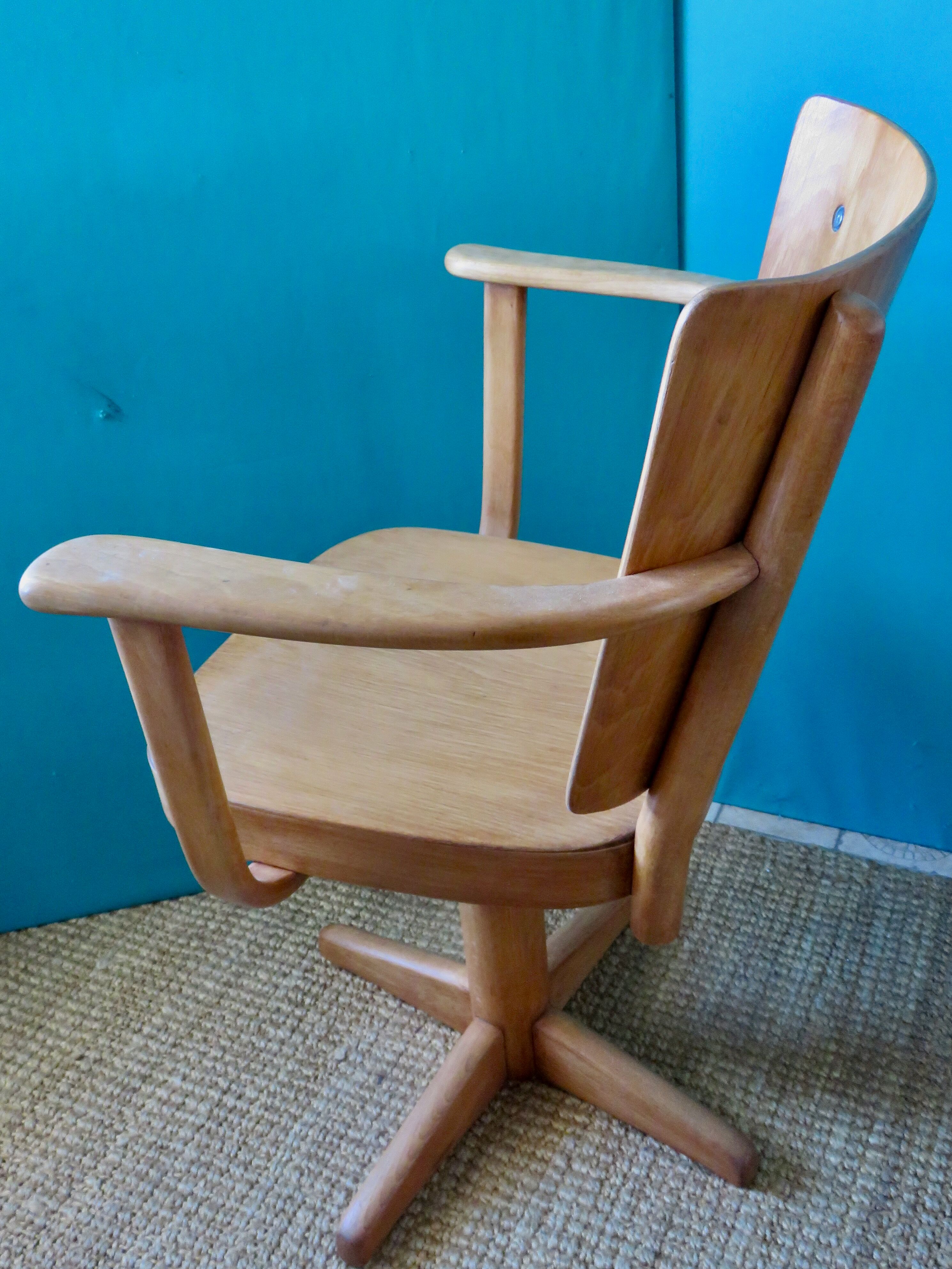 Manus Stephensen revolving office chair for Fritz Hansen. Denmark 1940
