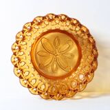 Rare Vintage Amber Honey Glass Fruit Bowl / Italy / 1950s