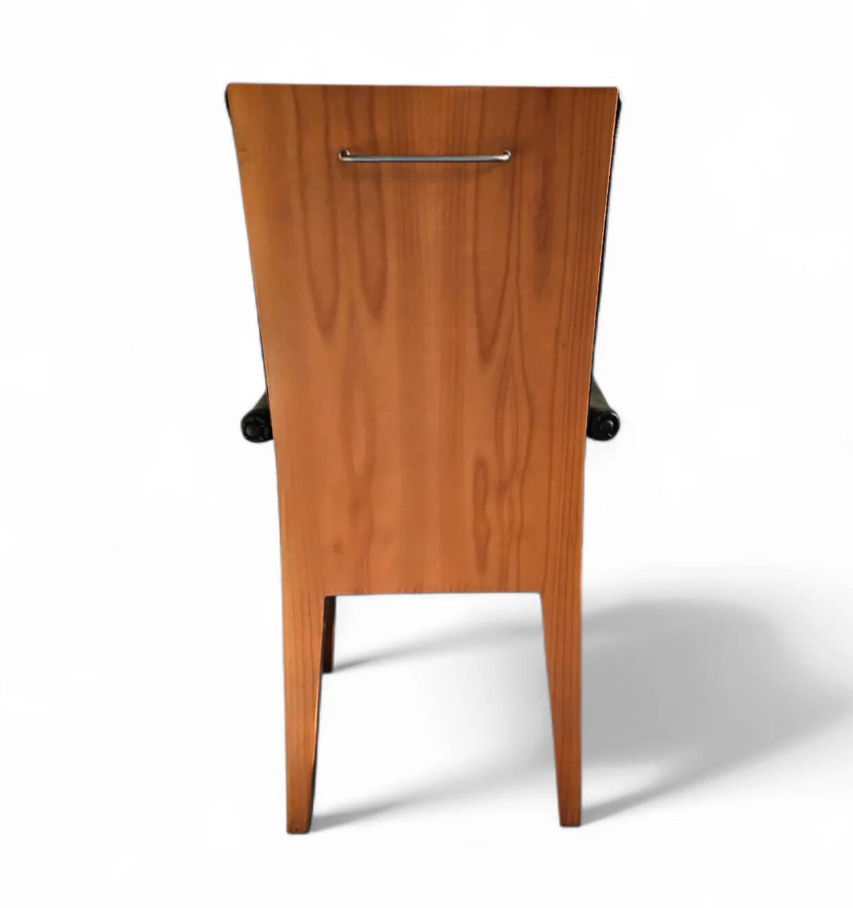 Paramount chair by Philippe Starck / black leather for Driade / 1989