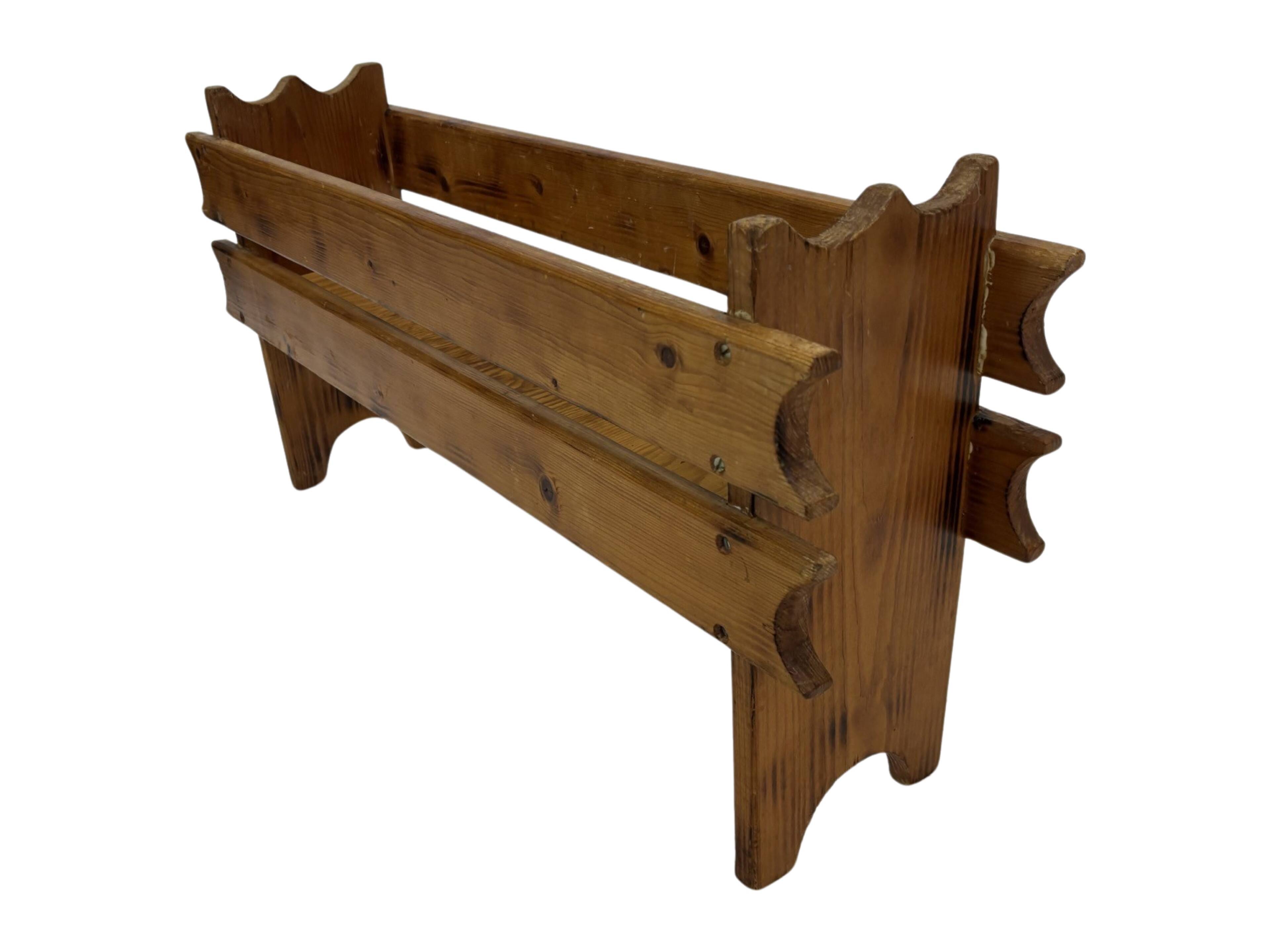 Vintage brutalist planter plant box sixties design wood