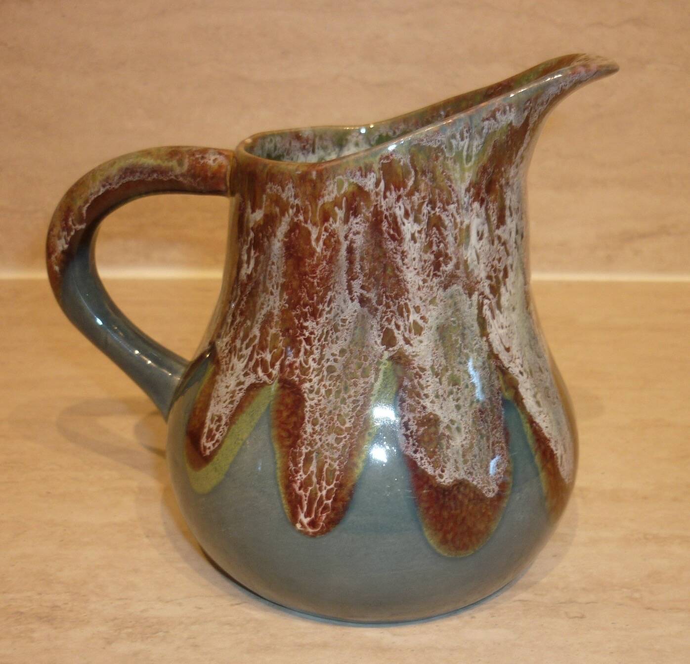 Fat Lava ceramic blue wine and water pitcher