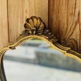 Baroque style gilded wooden mirror with shell 50x40cm