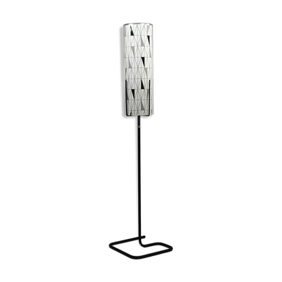 Lampadaire avec abat-jour en tissu “Pythagoras” de Sven Markelius — Nordiska Kompaniet (attrib.), Suède, vers 1955–1960