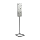 Floor Lamp with Sven Markelius “Pythagoras” Fabric Shade — Nordiska Kompaniet (attr.), Sweden, circa 1955–1960