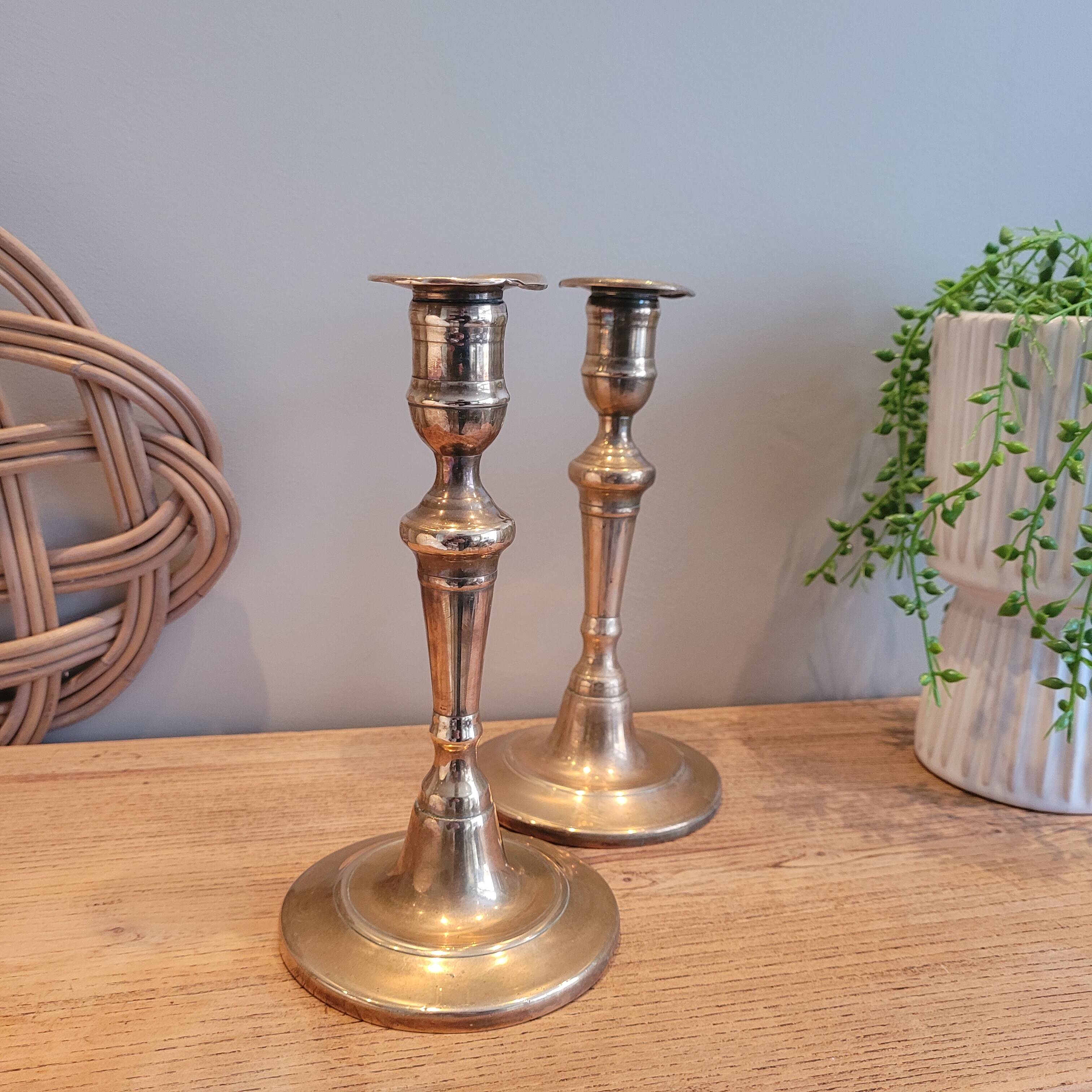 La Redoute x Selency pair of brass candlesticks 19