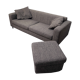 Scandinavian design sofa and its pouf