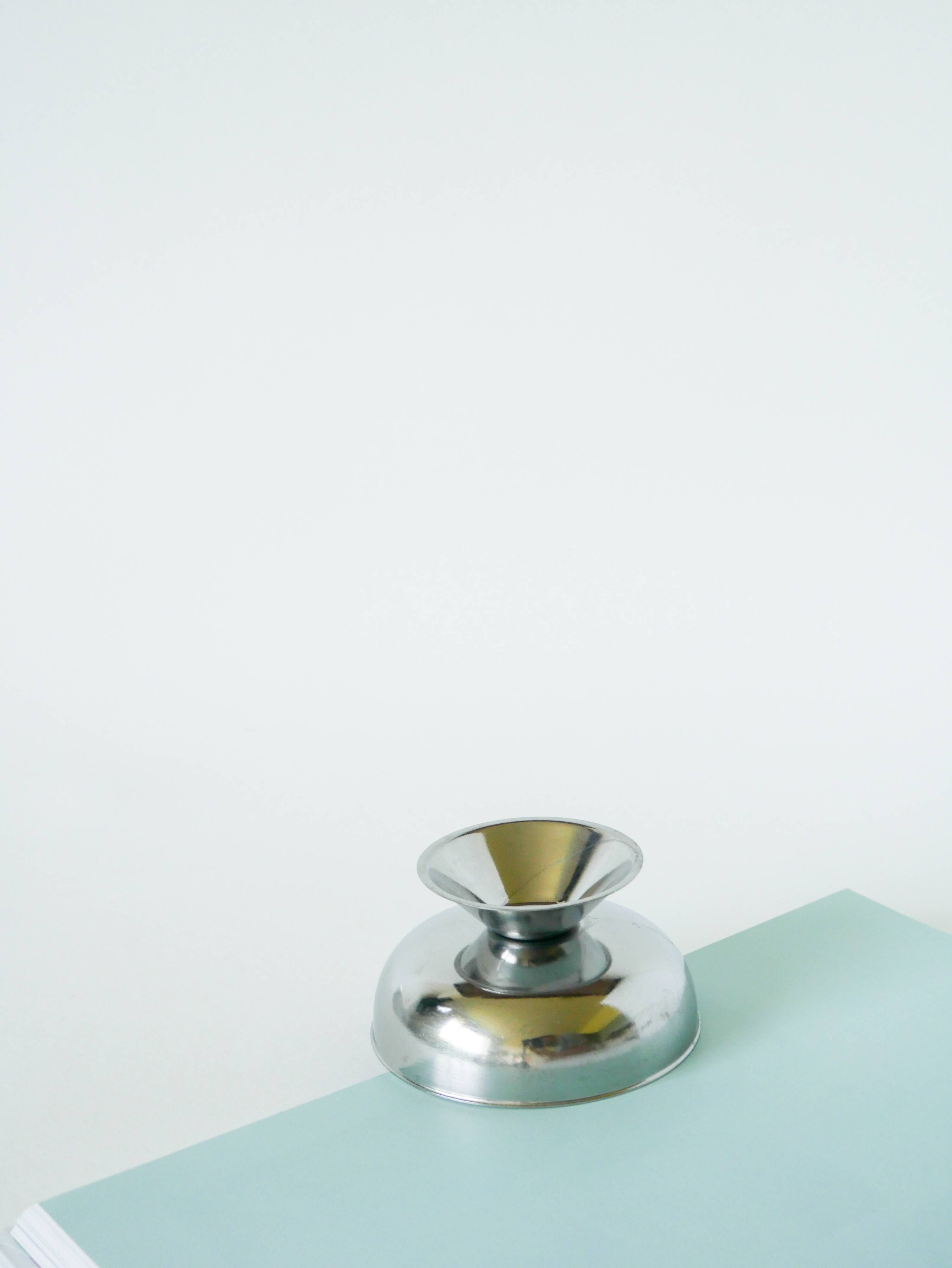 Set of 6 small stainless steel bowls, Basses, Design 1970, 9 x 5 cm