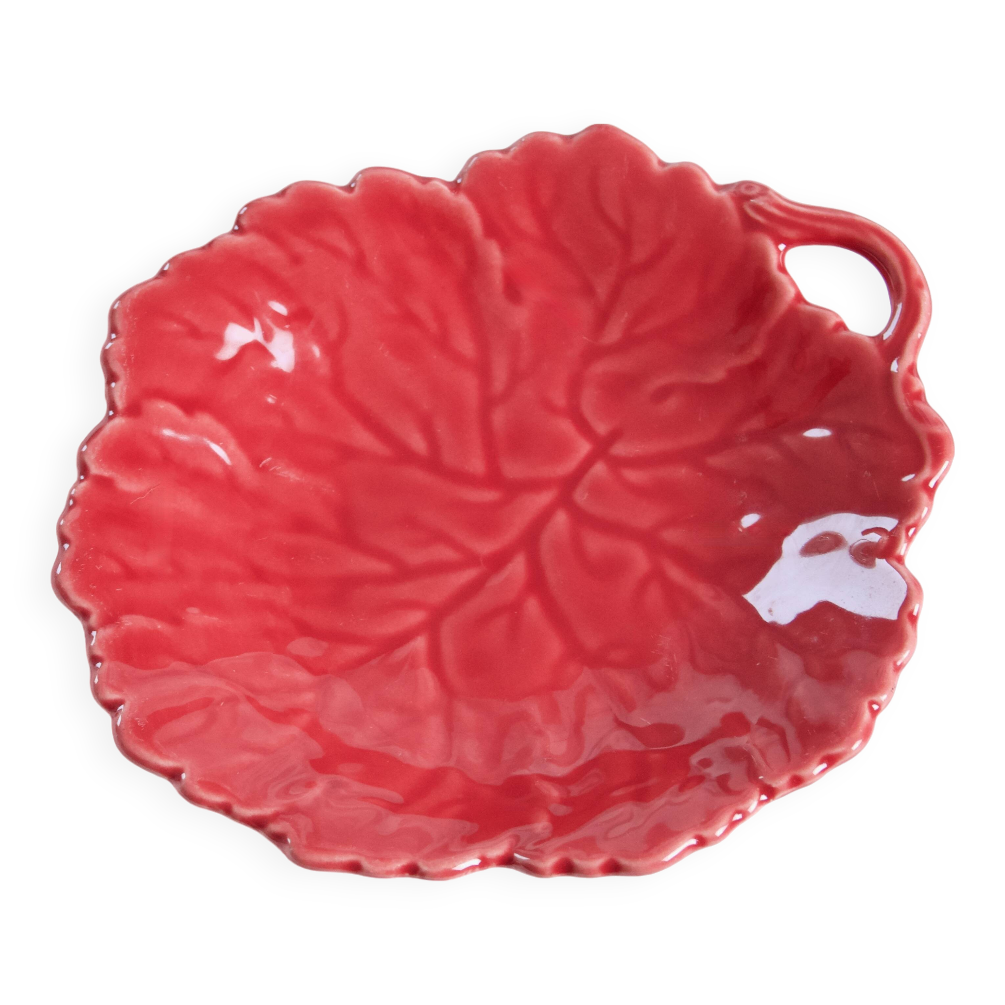 Old Lunéville slip pocket emptier with red leaf