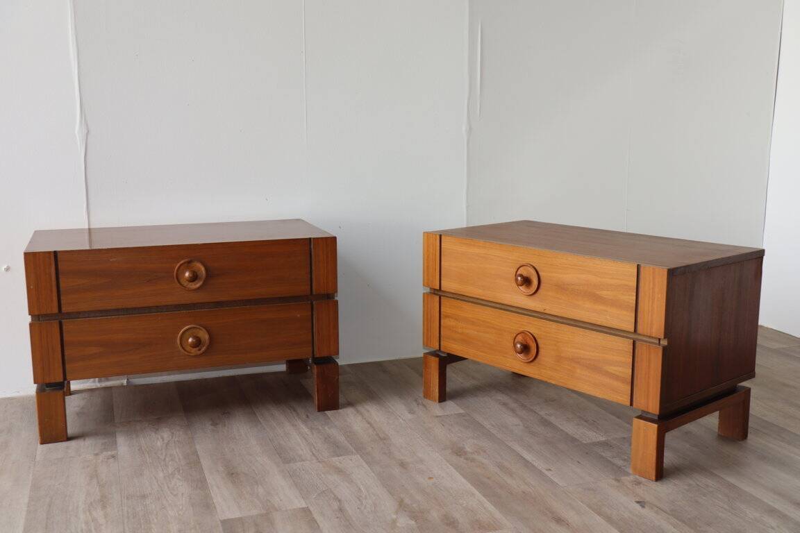 Pair of vintage wooden bedside tables, 1970s