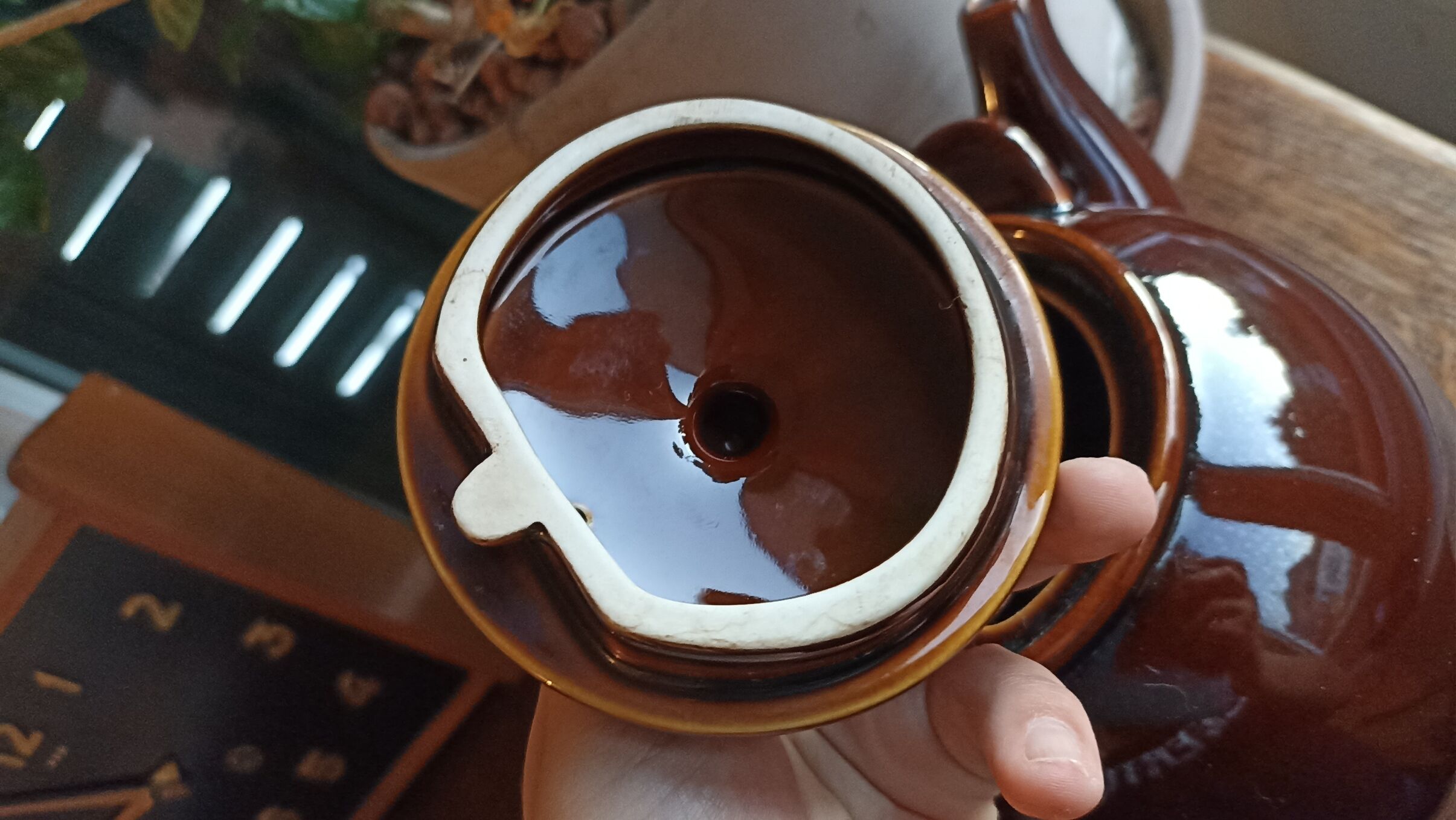 Vintage ceramic ball teapot
