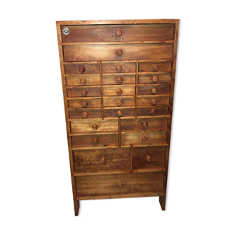 Old furniture 24 drawers Manufrance - Watchmaker's layette