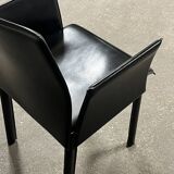 Office chair with armrests in thick black leather, Cattelan Italia