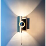 Brushed aluminum wall light, space age 70