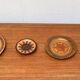 Vintage wooden wall plates, set of 4