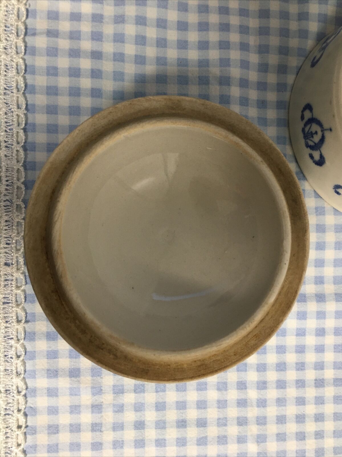 Candy pot covered sugar pot ceramic blue decorations enamelled sandstone