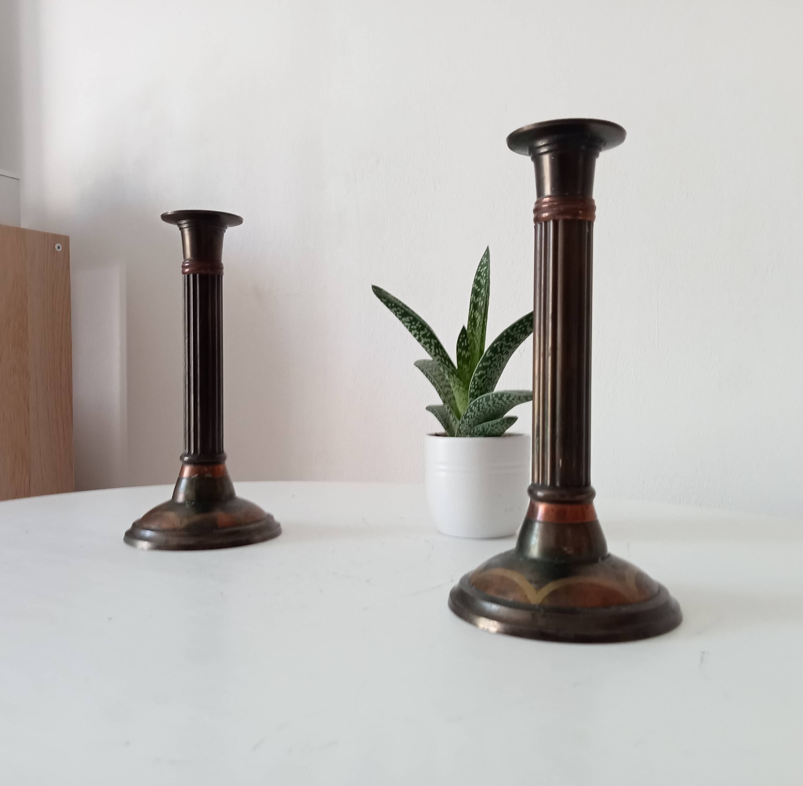 Pair of antique neoclassical candlesticks