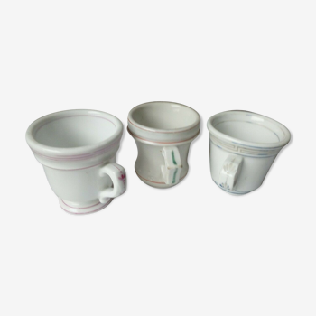 3 cups brulots in porcelain thick bistro late 19 eme