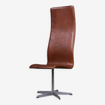 Arne Jacobsen all-leather Oxford armchair, Fritz Hansen edition 1970