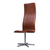 Arne Jacobsen all-leather Oxford armchair, Fritz Hansen edition 1970